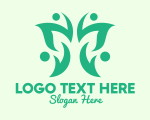 Insect - Green Eco Butterfly logo design