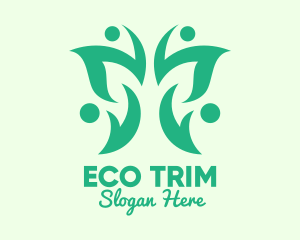 Green Eco Butterfly logo design