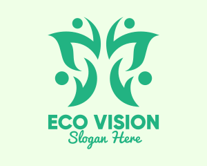 Green Eco Butterfly logo design