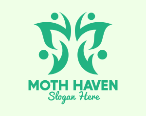 Moth - Green Eco Butterfly logo design