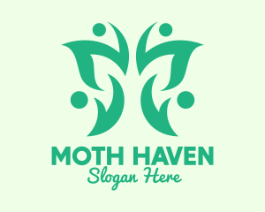 Green Eco Butterfly logo design