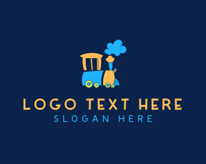 Transport - Colorful Kiddie Train logo design