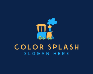 Colorful Kiddie Train logo design