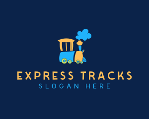 Colorful Kiddie Train logo design