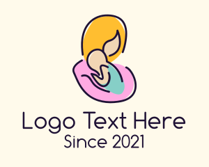 Feeding Bottle - Colorful Mother & Baby logo design