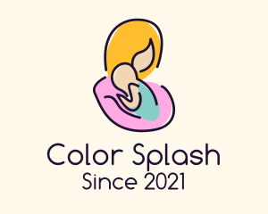 Colorful Mother & Baby logo design