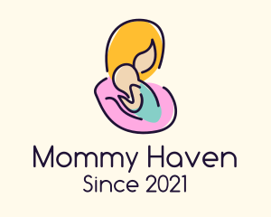 Colorful Mother & Baby logo design