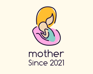 Colorful Mother & Baby logo design