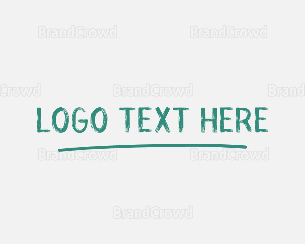 Handwritten Underline Wordmark Logo