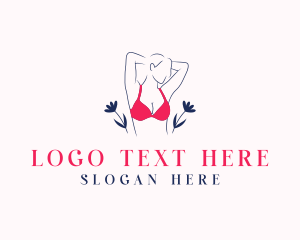 Flower - Bikini Bra Lingerie logo design