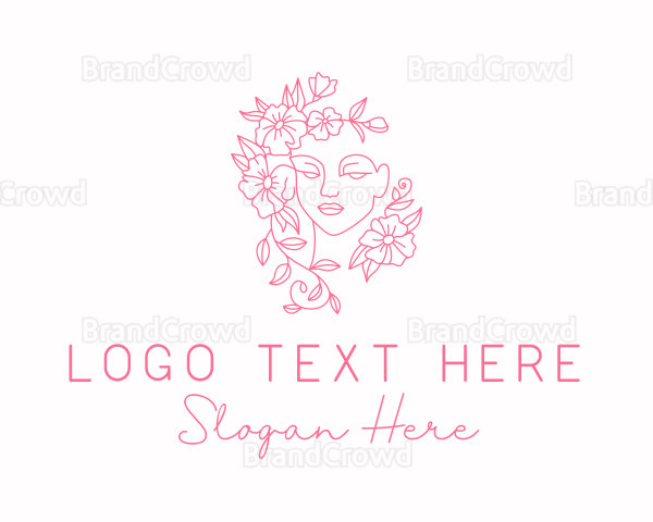 Floral Garden Woman Beauty Logo