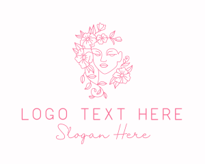 Face - Floral Garden Woman Beauty logo design