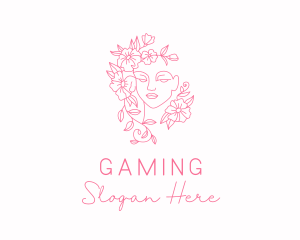 Floral Garden Woman Beauty Logo