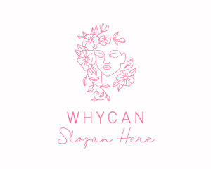 Floral Garden Woman Beauty Logo