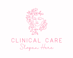 Floral Garden Woman Beauty logo design