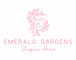 Floral Garden Woman Beauty logo design