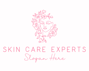 Floral Garden Woman Beauty logo design