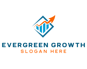 Growing - Growth Chart Arrow logo design