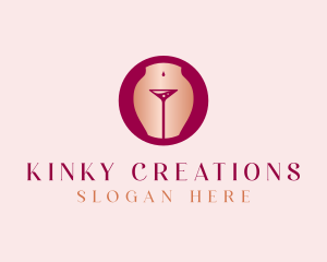 Kinky - Tequila Glass Stripper logo design