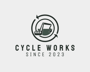 Cycle - Excavator Machine Cycle logo design