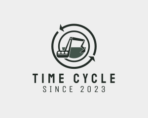 Excavator Machine Cycle  logo design