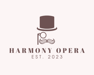 Opera - Top Hat Monocle Gentleman logo design