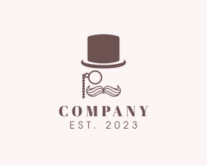 Barber - Top Hat Monocle Gentleman logo design