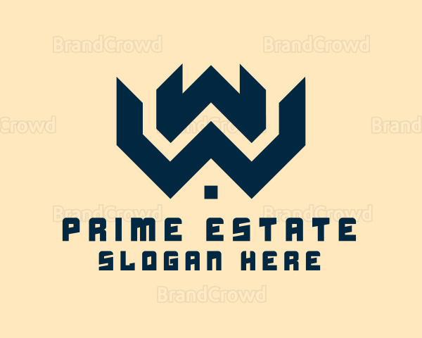 House Roof Letter W Logo