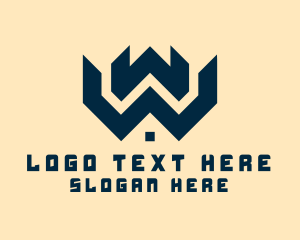 Letter W - House Roof Letter W logo design