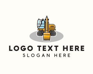 Excavator - Industrial Excavator Equipment logo design