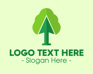 Green Arrow Tree logo design