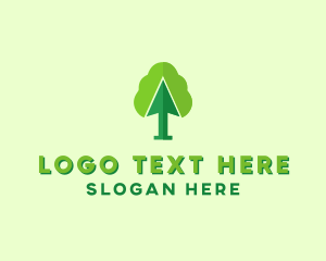 Tree - Green Arrow Tree logo design