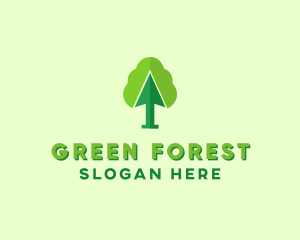 Green Arrow Tree logo design