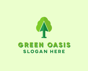 Green Arrow Tree logo design