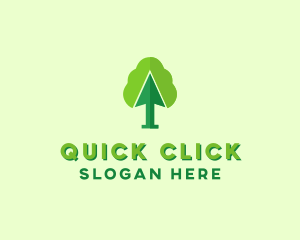 Click - Green Arrow Tree logo design