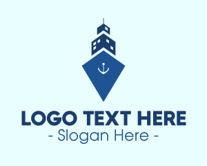 Maritime - Anchor Ship Tower logo design