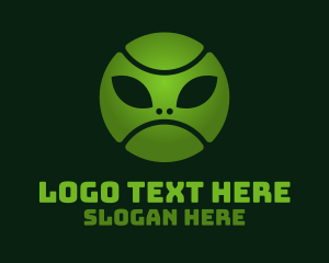 Extraterrestrial - Green Alien Baseball Ball logo design