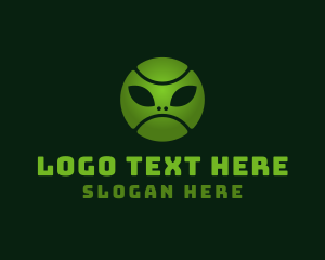 League - Alien Baseball Ball logo design