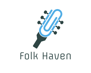 Folk - Clip Guitar Instrument logo design