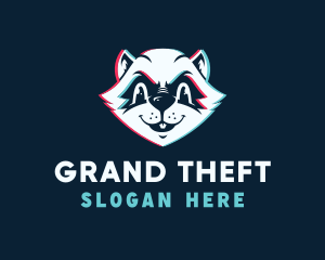 Wild Raccoon Glitch Logo