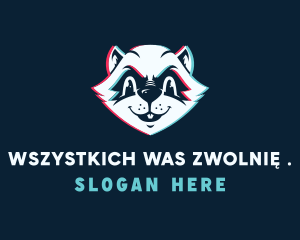 Wild Raccoon Glitch logo design
