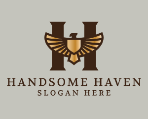 Golden Eagle Letter H logo design