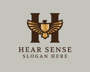 Golden Eagle Letter H logo design