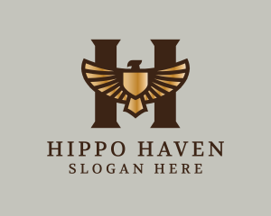 Golden Eagle Letter H logo design