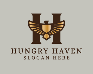 Golden Eagle Letter H logo design