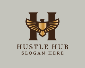 Golden Eagle Letter H logo design