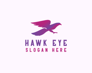 Gradient Hawk Flying logo design