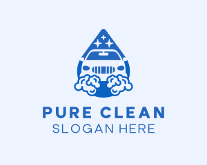 Blue Car Wash Cleaning logo design