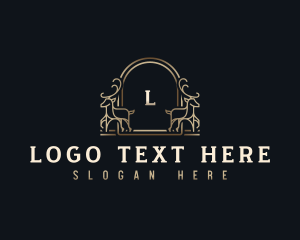 Upscale - Luxury Deer Antler logo design