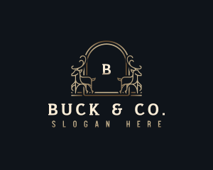 Luxury Deer Antler logo design